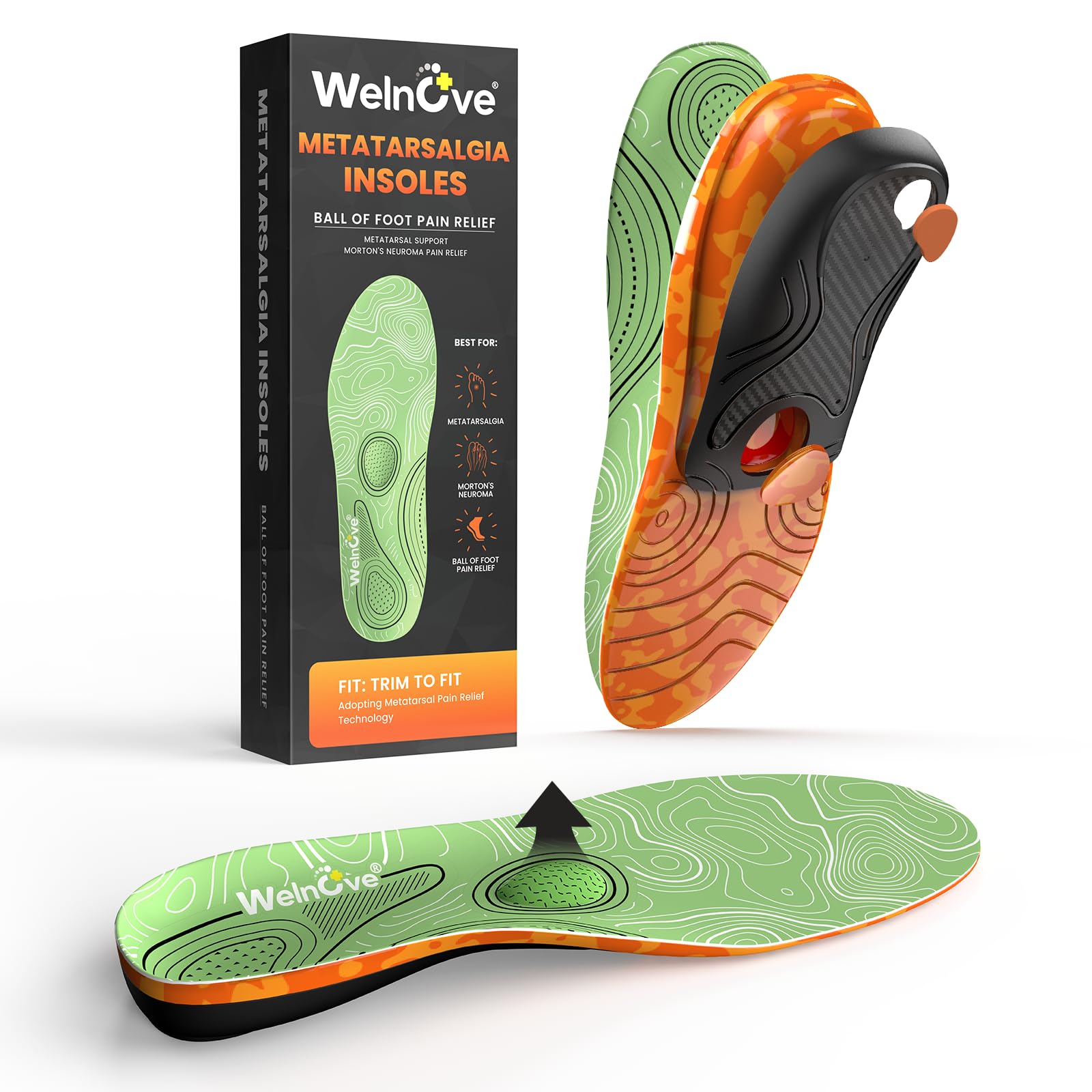 Metatarsalgia Insoles Arch Support Forefoot Pain Relief – Universal