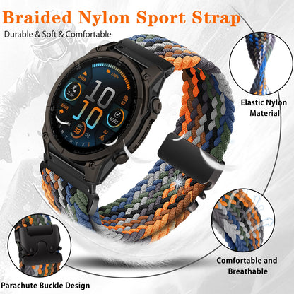 Garmin 20mm QuickFit Nylon Braided Watch Band Compatible Fenix/Epix/Instinct – Camouflage 20mm