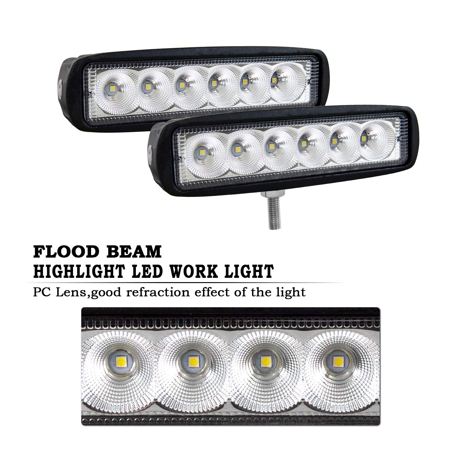 LED Off-Road Headlights 18W Waterproof Auxiliary Lights for Trucks & SUVs – 6 Inch