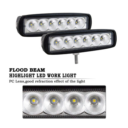 LED Off-Road Headlights 18W Waterproof Auxiliary Lights for Trucks & SUVs – 6 Inch
