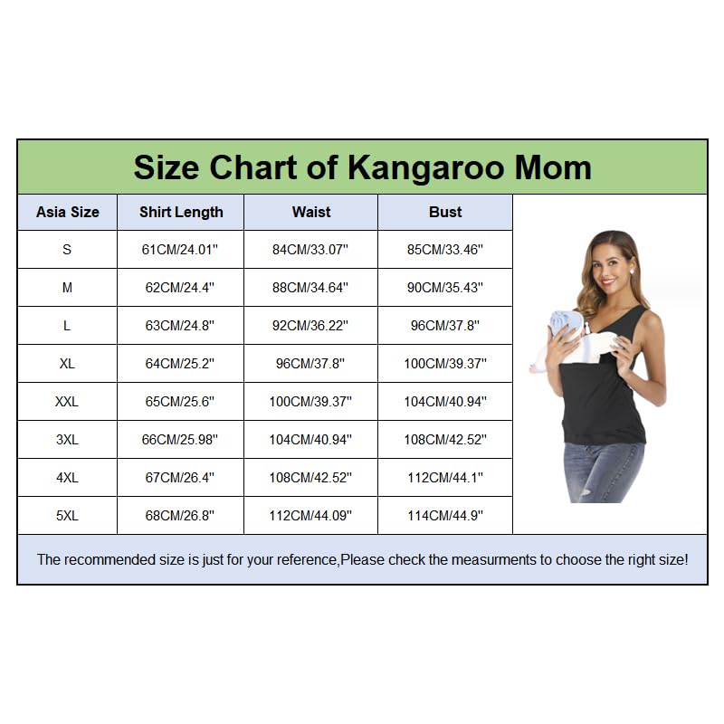 Women's Kangaroo Baby Carrier Vest V-Neck Sleeveless Supportive Top – Black 5XL