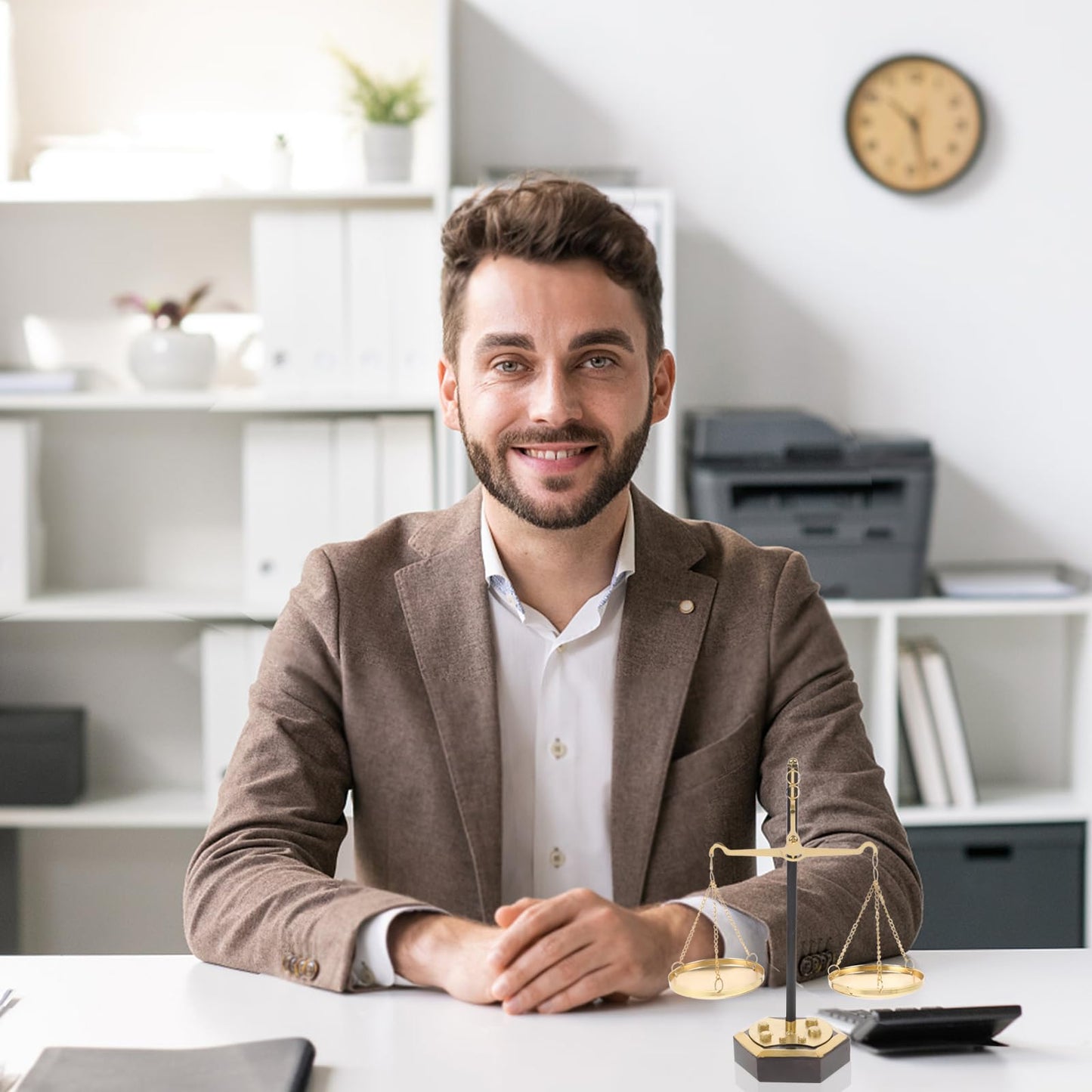 Scales of Justice Metal Desk Ornament Law Office Decoration – 23.5x20x9cm