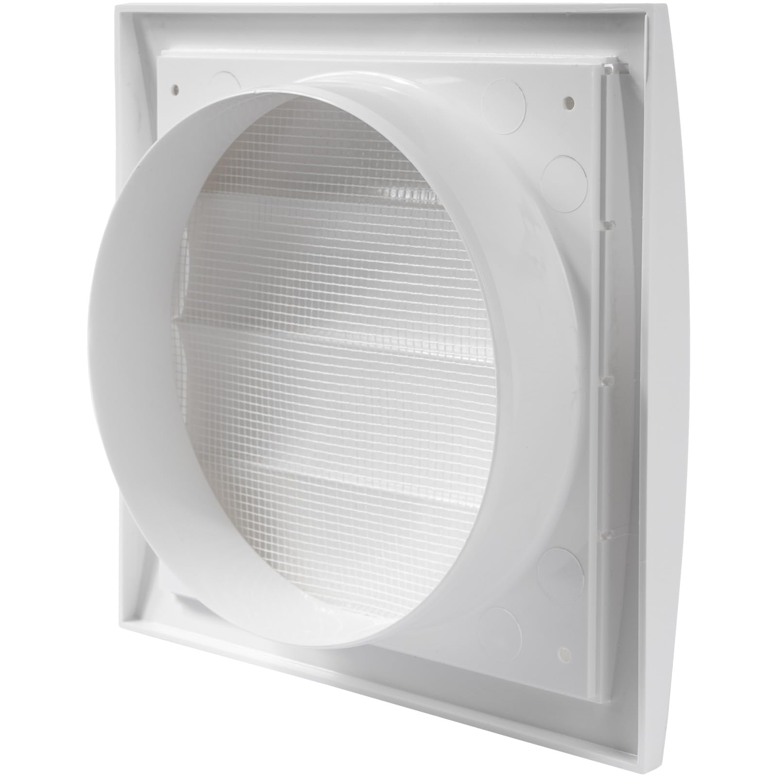 15cm White Exhaust Hood Vent with Built-in Screen and Flange, White, Air Vent Cover, HVAC Exhaust Duct Cover, Drain Plug