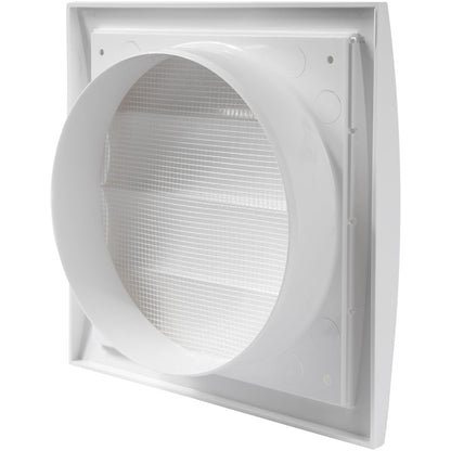 15cm White Exhaust Hood Vent with Built-in Screen and Flange, White, Air Vent Cover, HVAC Exhaust Duct Cover, Drain Plug
