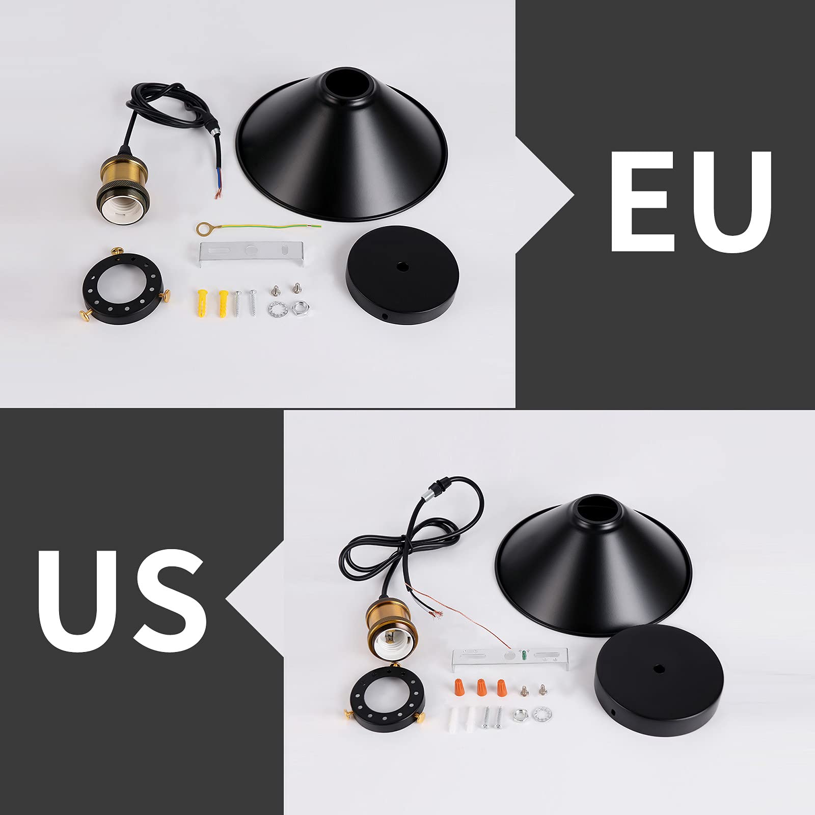 Newrays Vintage Retro Black Pendant Light Shade Loft Iron Umbrella Kitchen Bar Hanging Ceiling Lamp