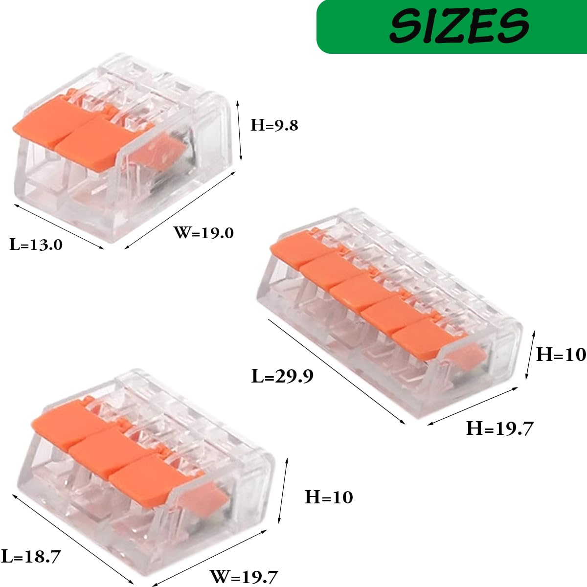75-piece Lever Wire Connector Set 2-3-5 Conductors – Orange