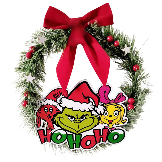 OUQIWEN Christmas Wreath Artificial Garland – 30cm Green