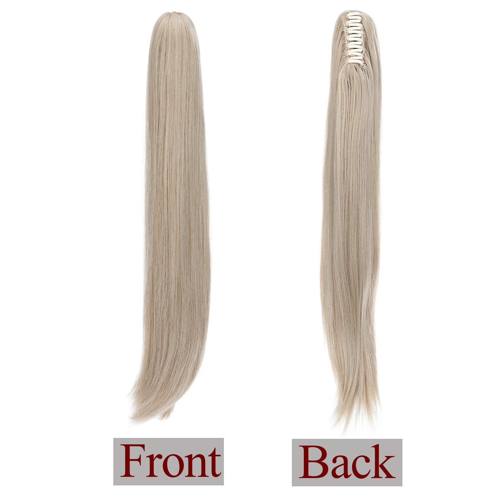 Clip-in Ponytail Braid Heat-Resistant Micro-Wavy Hairpiece 55cm – Ash Blonde Mix