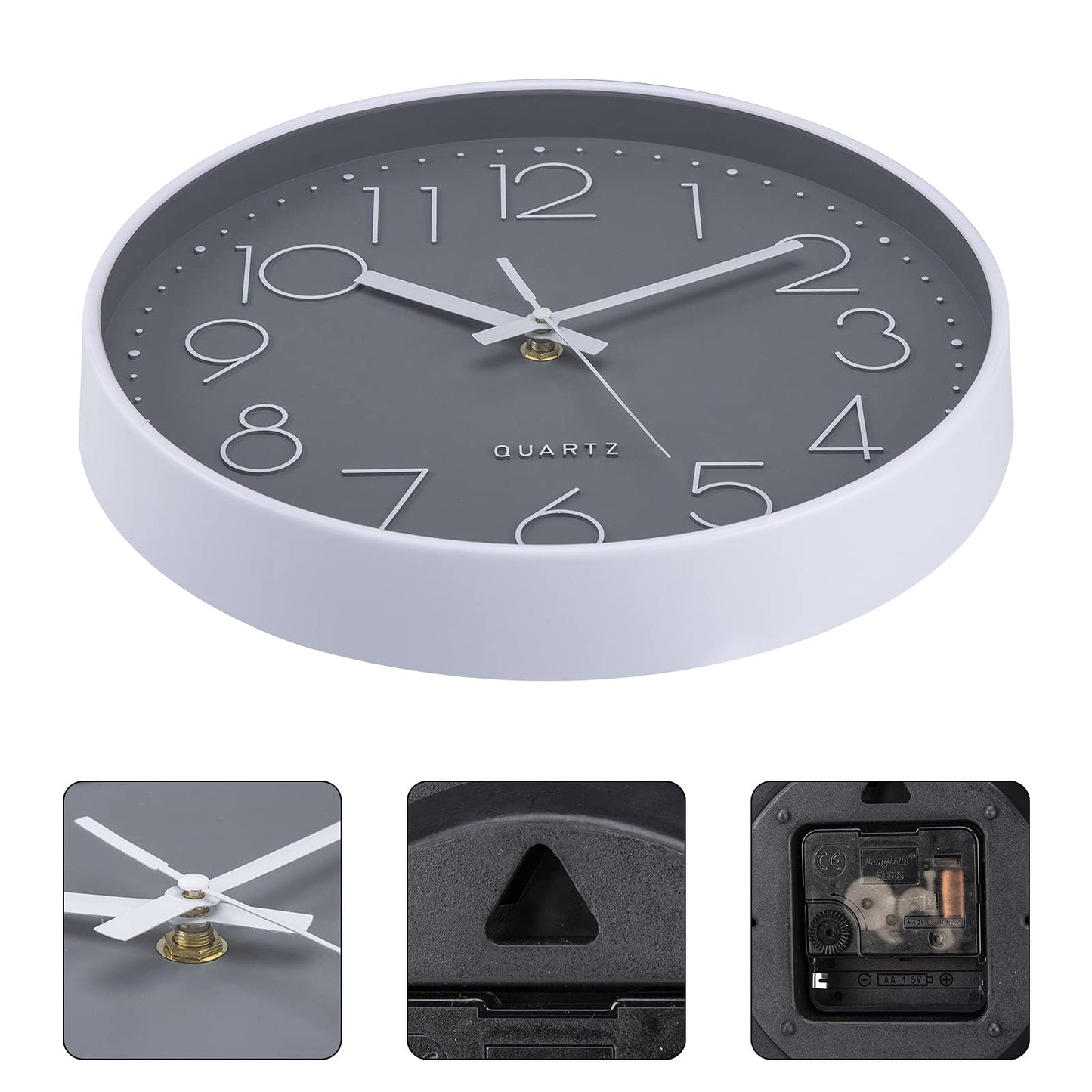 ACCSHINE Wall Clock Without Ticking Noise Silent 30cm Quartz Battery Operated Large Wall Clock Easy to Read for Room Home