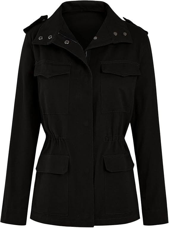 Imily Bela transitional jacket women's lightweight summer jacket autumn stand-up collar jacket boyfriend parka summer jacket