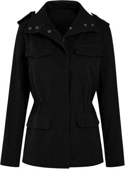 Imily Bela transitional jacket women's lightweight summer jacket autumn stand-up collar jacket boyfriend parka summer jacket