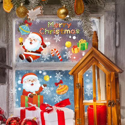 6 Sheets Christmas Window Decorations, Double-Sided Christmas Window Stickers for Glass Windows Static Clings Christmas