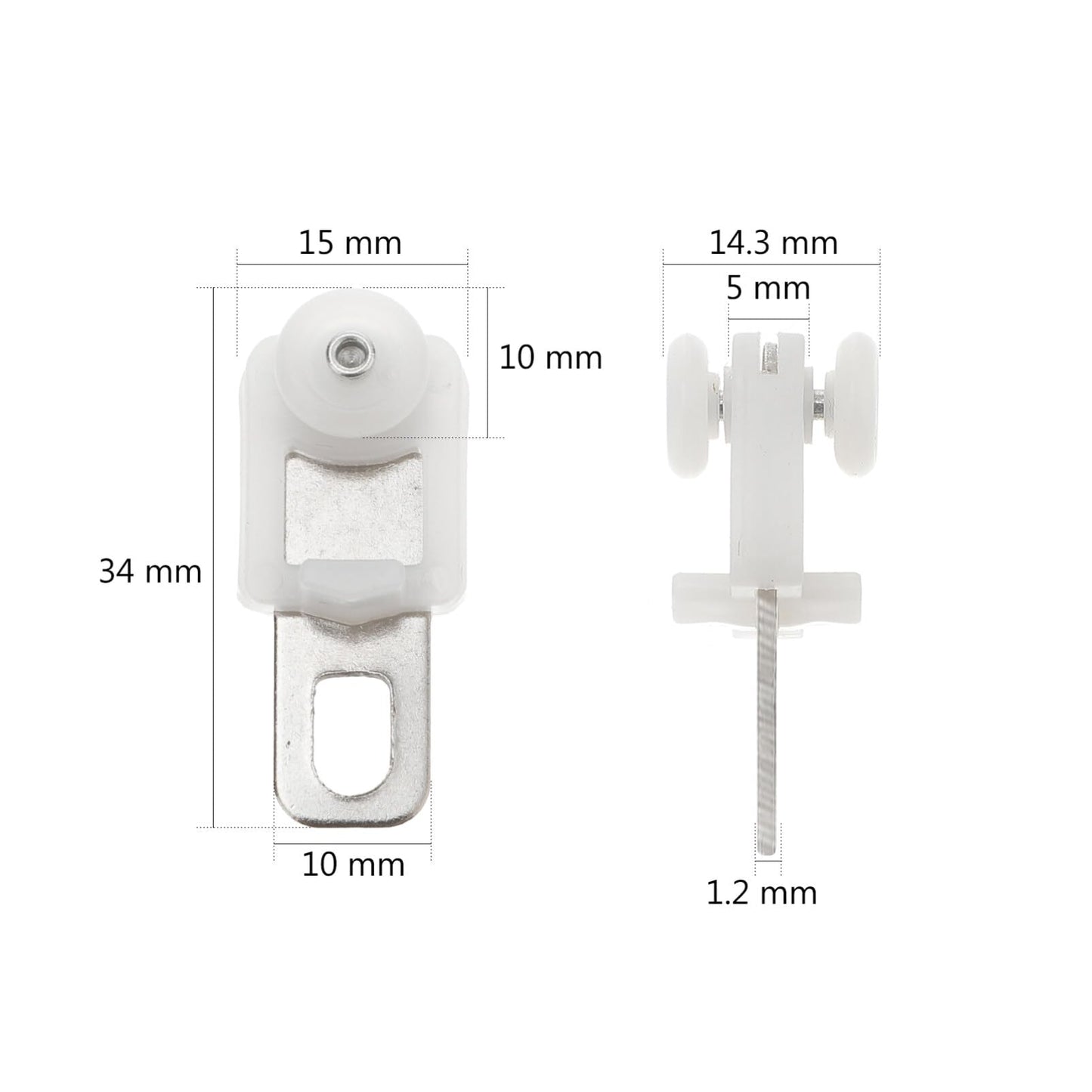 Angoily 50pcs Curtain Track Roller Silent Ceiling Rollers Drapery Gliders Glider Curtain Rod Hooks for Window