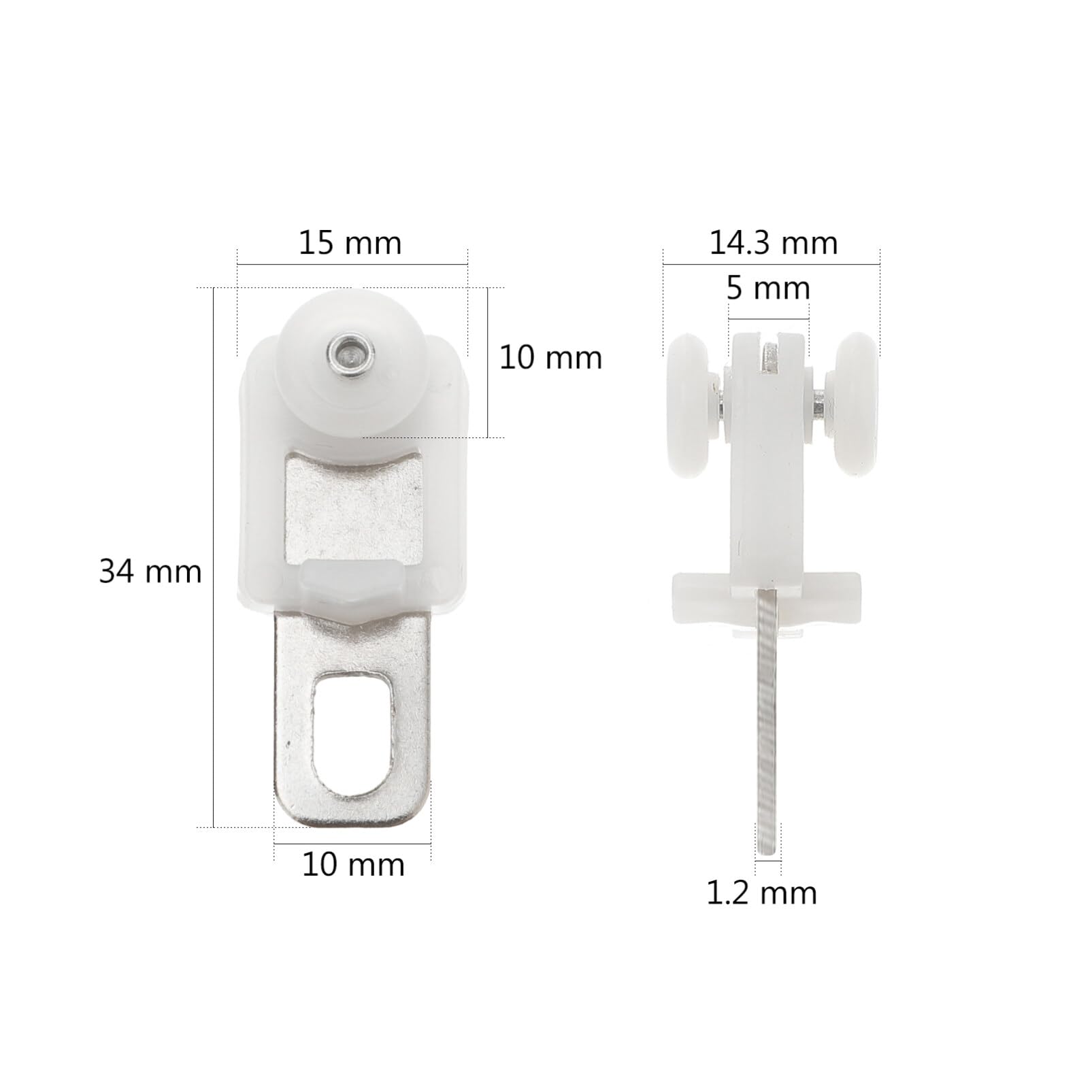 Angoily 50pcs Curtain Track Roller Silent Ceiling Rollers Drapery Gliders Glider Curtain Rod Hooks for Window