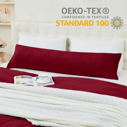 Side Sleeper Pillowcase Set 2 40x145cm Soft Eco-Certified Side Pillow Covers – Red