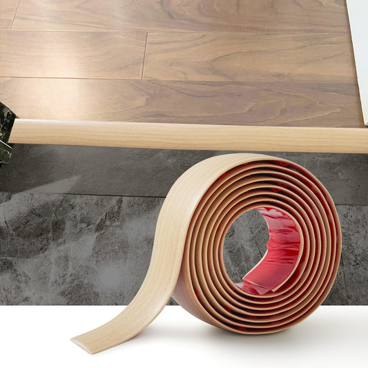 Flat Floor Transition Strip Self-Adhesive 2m Vinyl Threshold 5cm – Beige Oak Grain