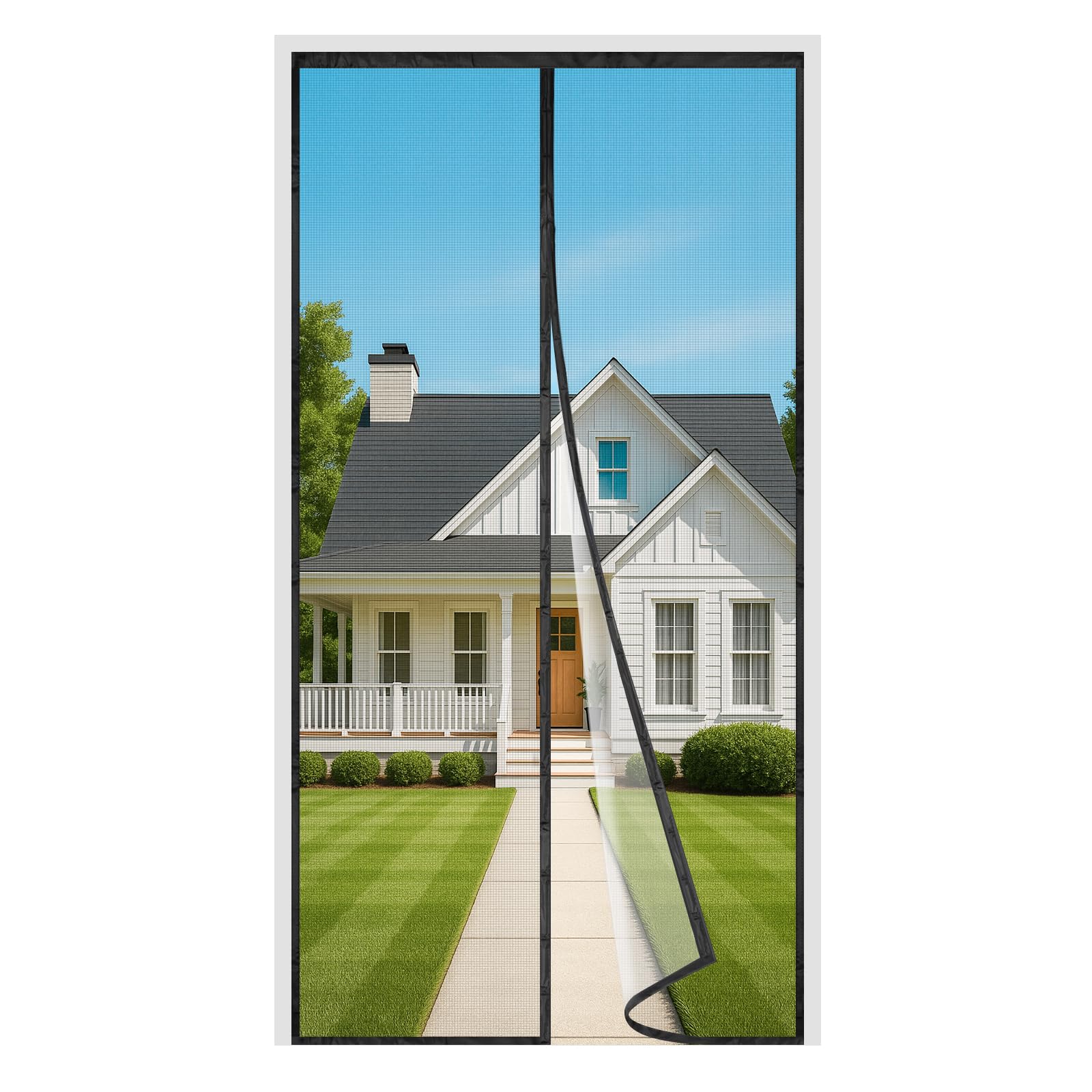 Fly screen balcony door magnet, 80x210cm insect protection balcony door 3.8cm wide Velcro tape stronger magnets no drilling