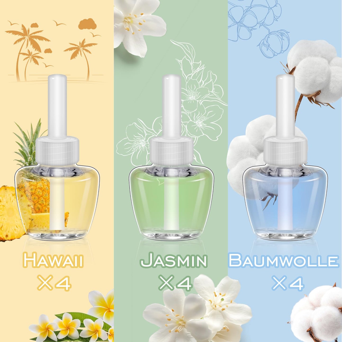 SCENTORINI Fragrance Oil Refill Room Air Freshener 12 x 19 ML Mixed Fragrance – Plug-In