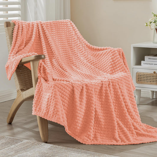 Large Fleece Flannel Throw Blanket Soft Warm Sofa Blanket – Pink 200x230cm