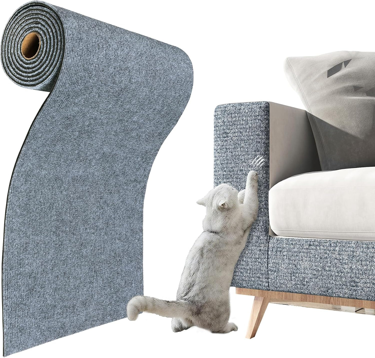 Self Adhesive Cat Scratching Mat for Wall Light Grey