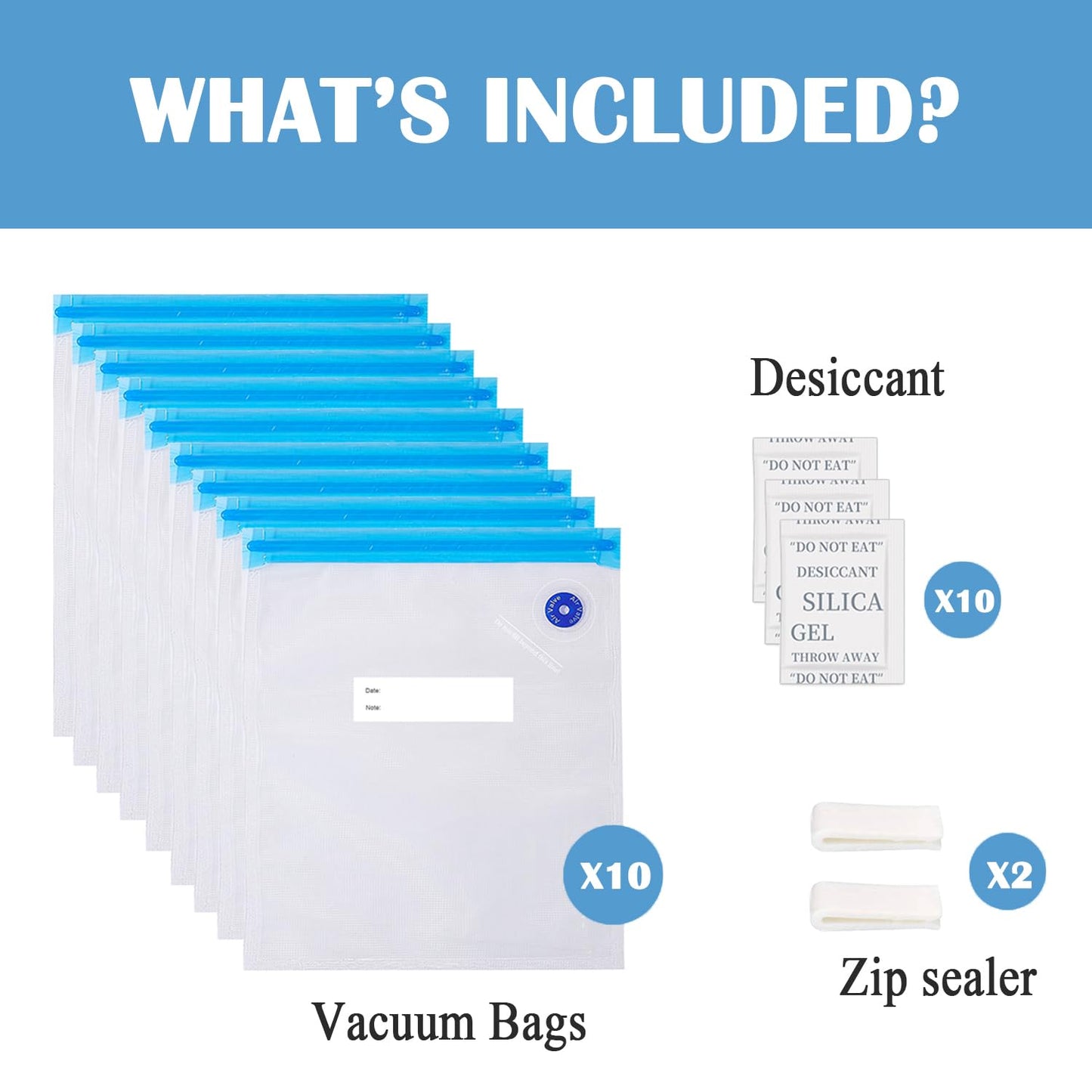 TIOPY 3D Printer Filament Vacuum Bag Kit 10 Pcs 30x34cm – Transparent