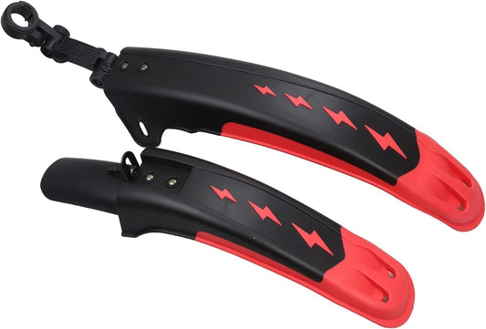 Clip-on Bicycle Mudguard Set Front & Rear Universal Quick-Release – Red 20-29in