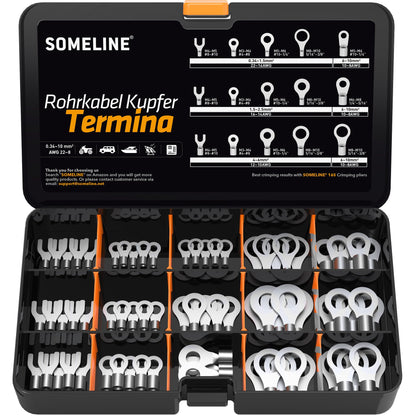 Ring Terminal Set Uninsulated 0.34–10mm² M3–M10 – DIN Series