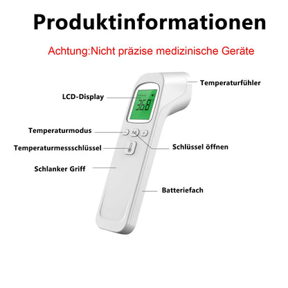 Infrared Forehead Thermometer Non-Contact Digital with LCD Display – White
