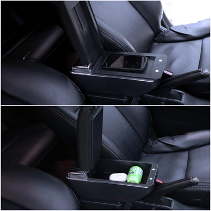 Car Armrests for Corsa D 2006-2014 Double Layer Center Console Large Storage Box Black Stitching