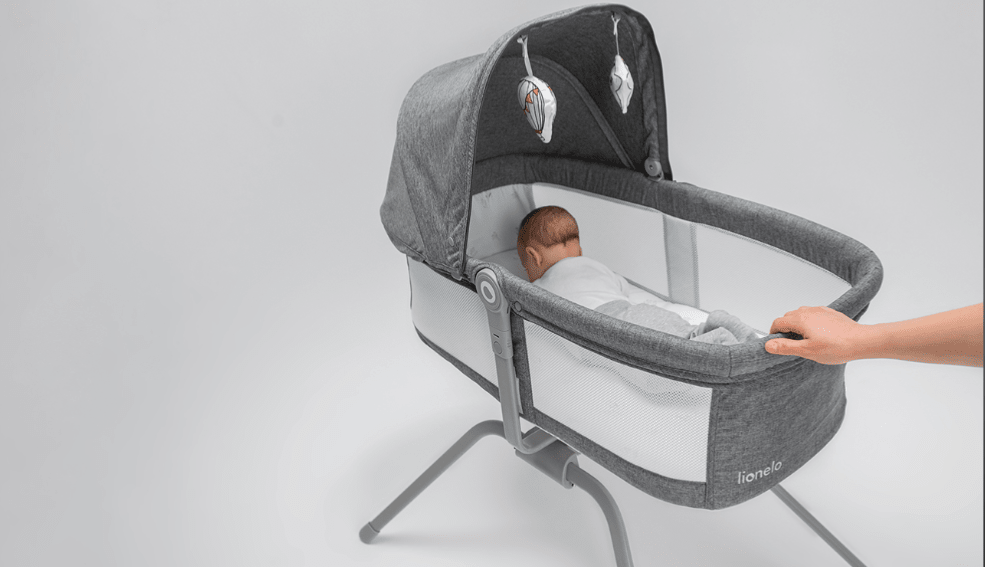 Lionelo Malin 3-in-1 saliekamā bērnu gulta – Grey Concrete - Gultify