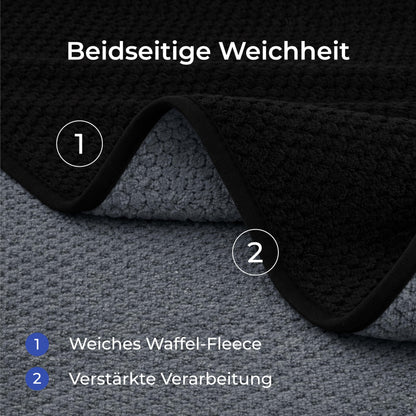Waterproof Dog Blanket Reversible Sherpa Fleece 127x152cm Machine-Washable – Black