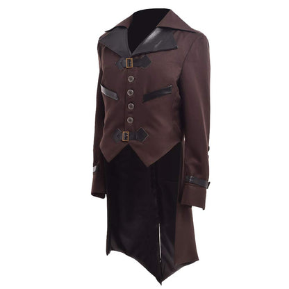 Steampunk Victorian Gothic Tailcoat Jacket Men's Halloween Costume – XL