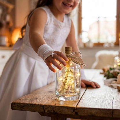 Communion LED Bottle Light Money Gift 'Happy Communion' Decorative String – Gold