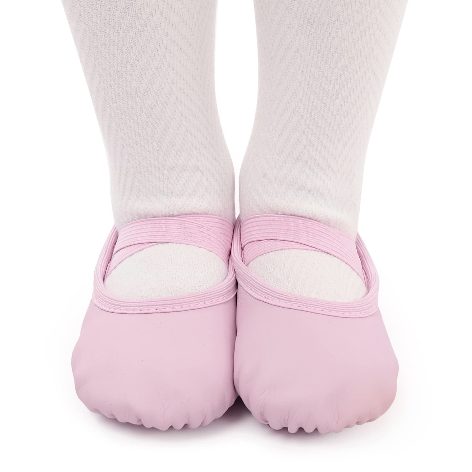 Leather Ballet Shoes Full Sole Dance Slippers for Children & Women Sizes 22–40 – Pink/Beige/Black