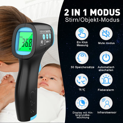Fever Thermometer Contactless Infrared Forehead Thermometer for Baby Adults, Digital Thermometer Fever with Instant and