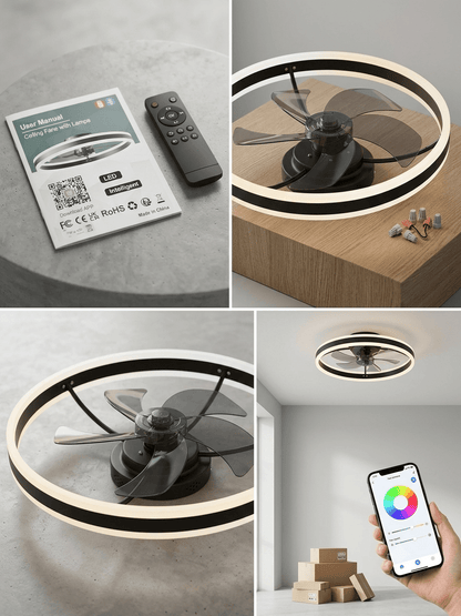 Modernā Griestu LED Lampa Ar Ventilatoru un Viedo Vadību (Smart LED Ceiling Fan) - Gultify