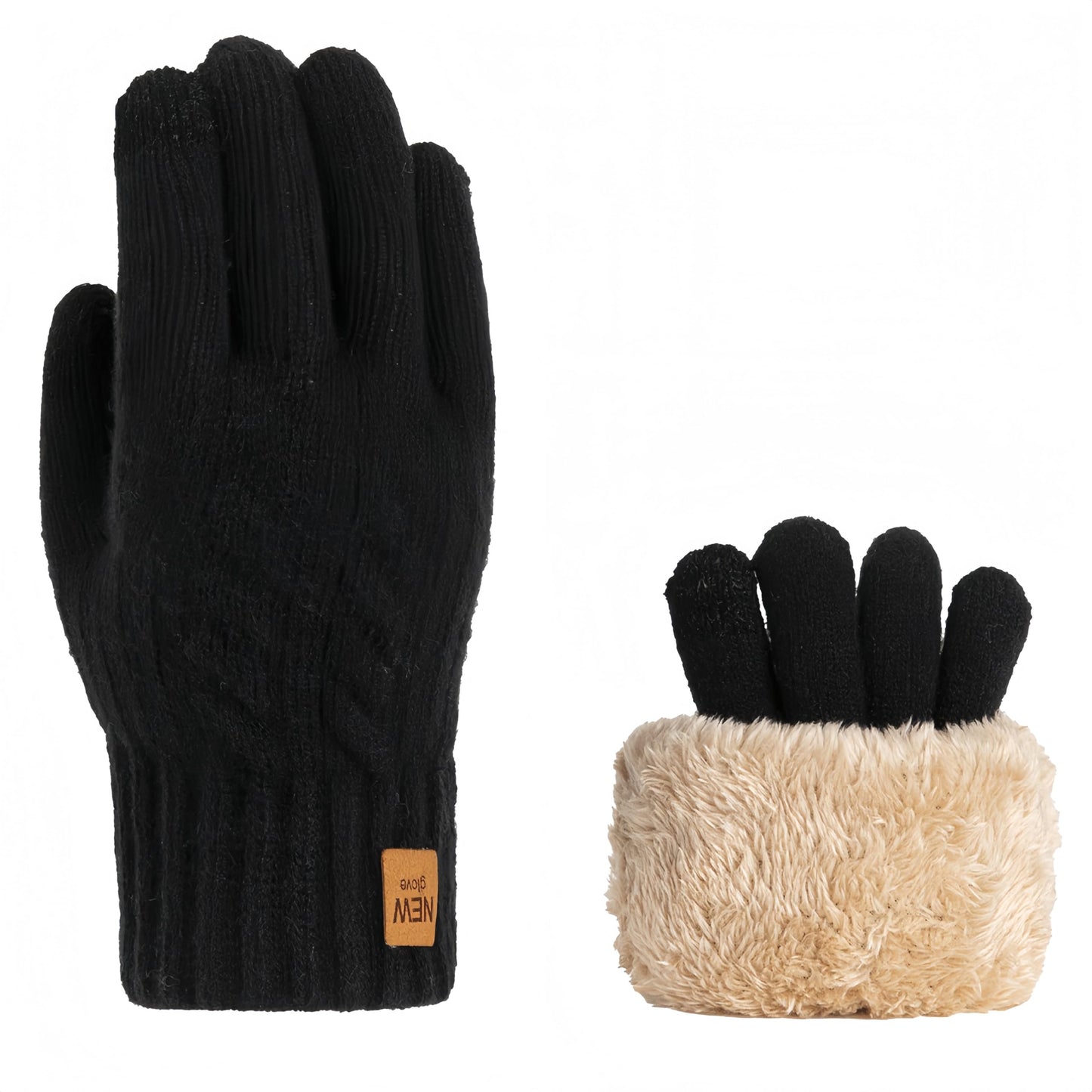 Men’s Thermal Touchscreen Mittens Anti-Slip Windproof - One Size