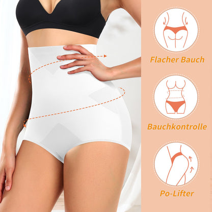 Women's High Waist Tummy Control Shapewear Briefs – White M