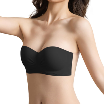 Strapless Self-Adhesive Push-up Backless Bra Wire-Free Non-Slip Invisible – Black C