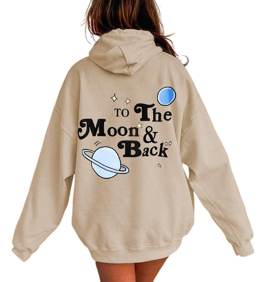 Women’s Oversized Printed Hoodie Pullover Y2K Streetwear Back Letter Print – Black
