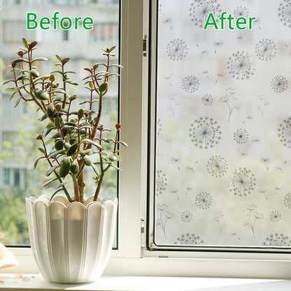 FILMGOO 3D Window Film Privacy Film Anti-UV Stained Glass Decorative Film Static Cling Self-Adhesive Window Sticker,