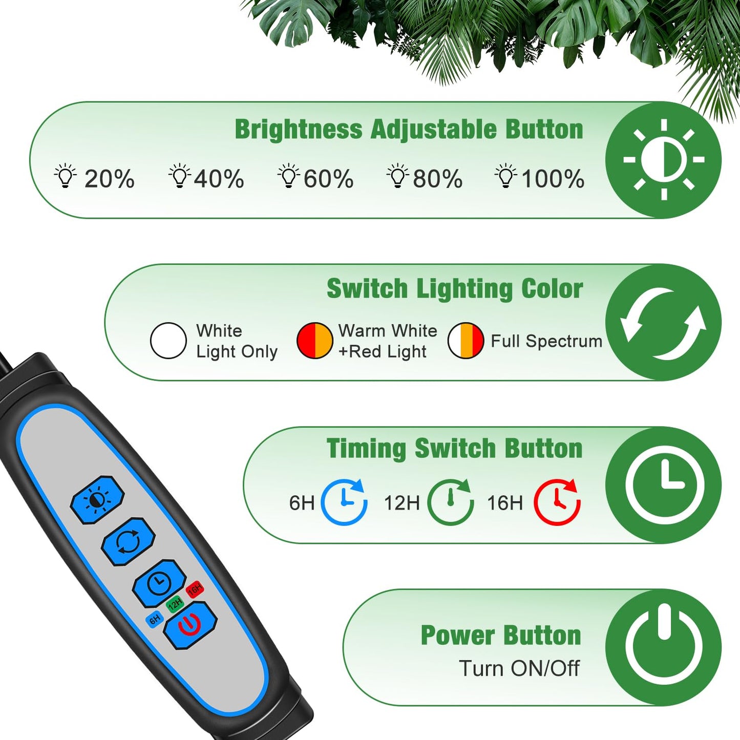 wolezek plant lamp LED, full spectrum growth lamps for plants, 6000K plant light for indoor plants, plant lamp, grow light
