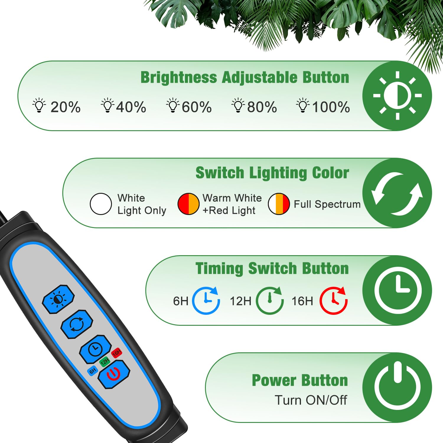 wolezek plant lamp LED, full spectrum growth lamps for plants, 6000K plant light for indoor plants, plant lamp, grow light
