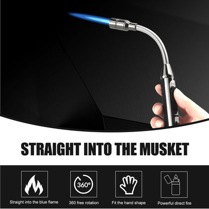 Refillable Flexible Neck Butane Lighter 360° Windproof Jet Flame - No Gas
