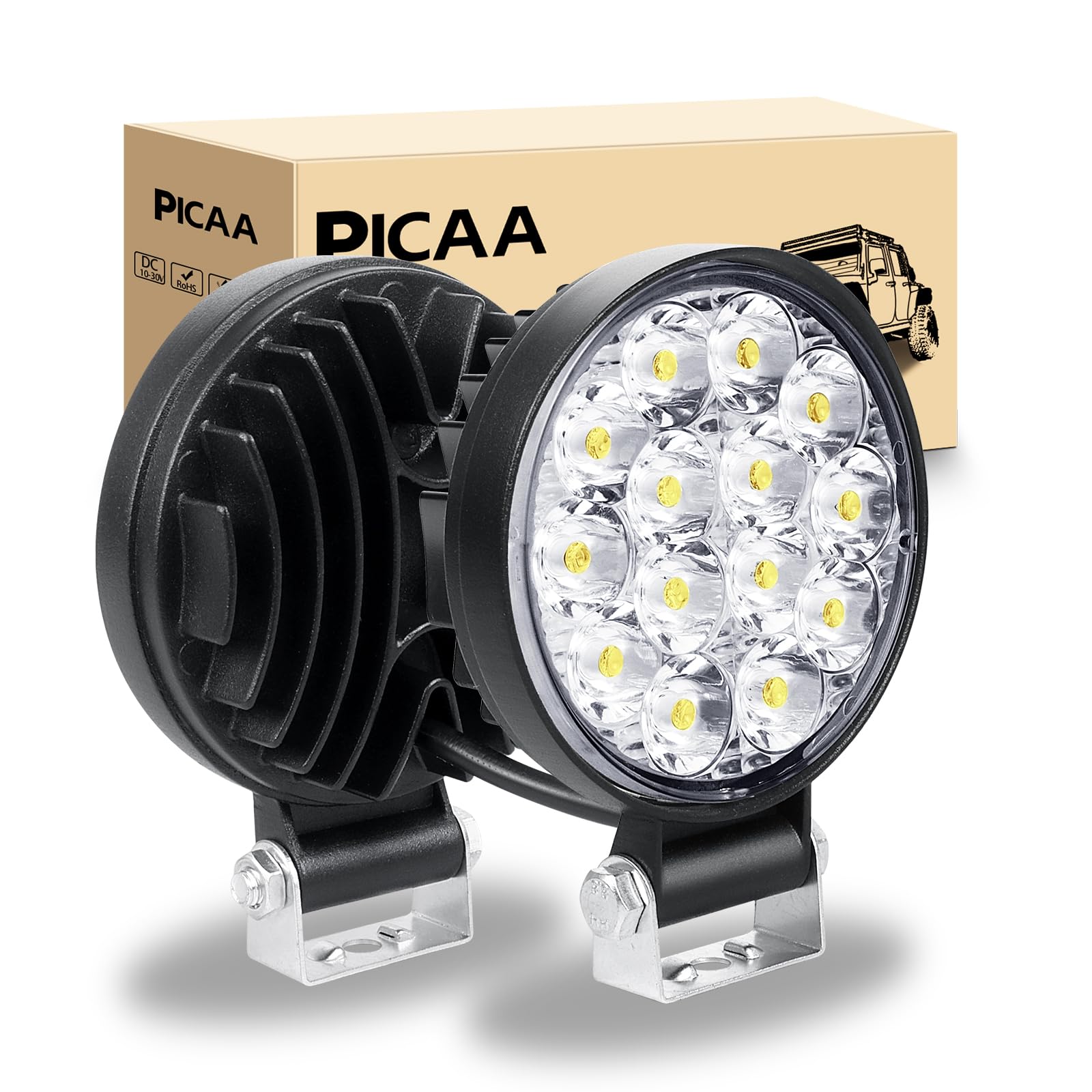 PICAA 42W LED Work Lights 3.2 inch – Waterproof