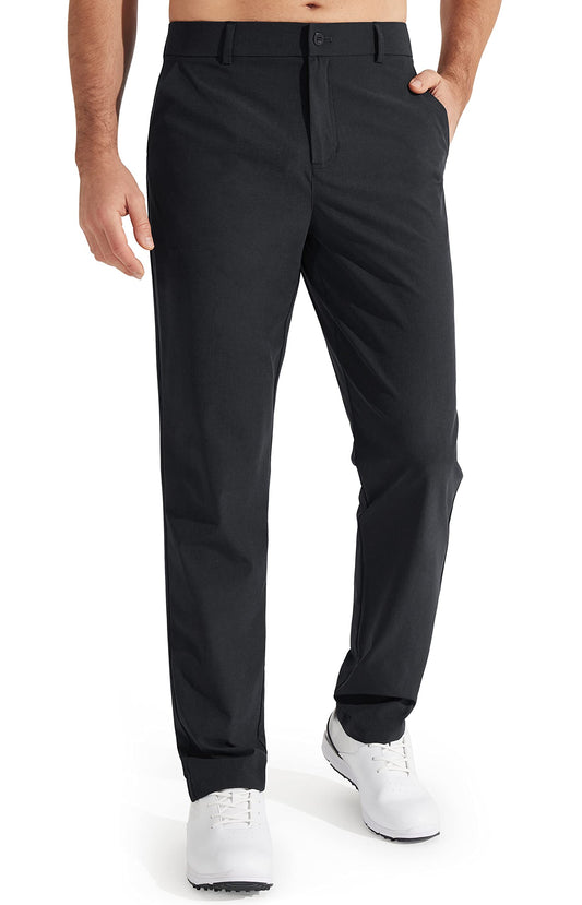 Libin Men's Slim Fit Stretch Work Dress Pants Quick Dry Lightweight – Black 30/32