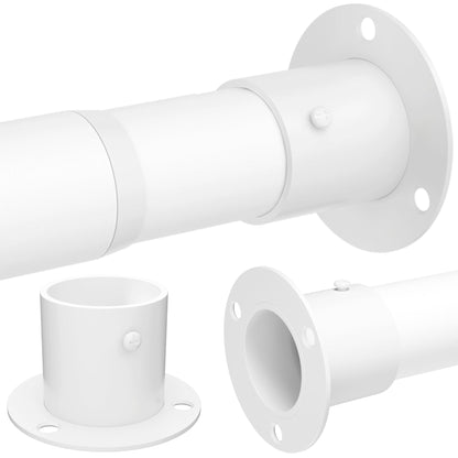 Adjustable Wardrobe Rail Heavy Duty Clothes Rod 68-90cm Ø32mm – White