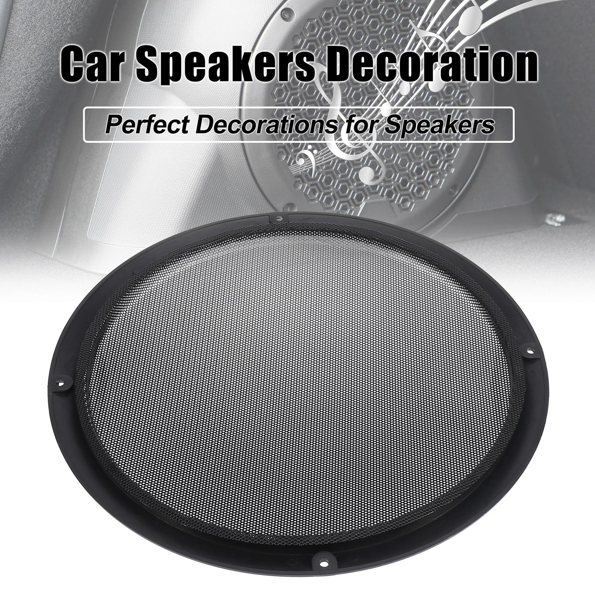 Audio Speaker Grille 10-inch Titanium 285×13mm Replacement Car Speaker Cover – Titanium