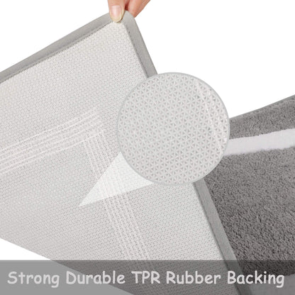 Non-Slip Microfibre Bath Mat Water-Absorbing Washable 50x140cm – Grey