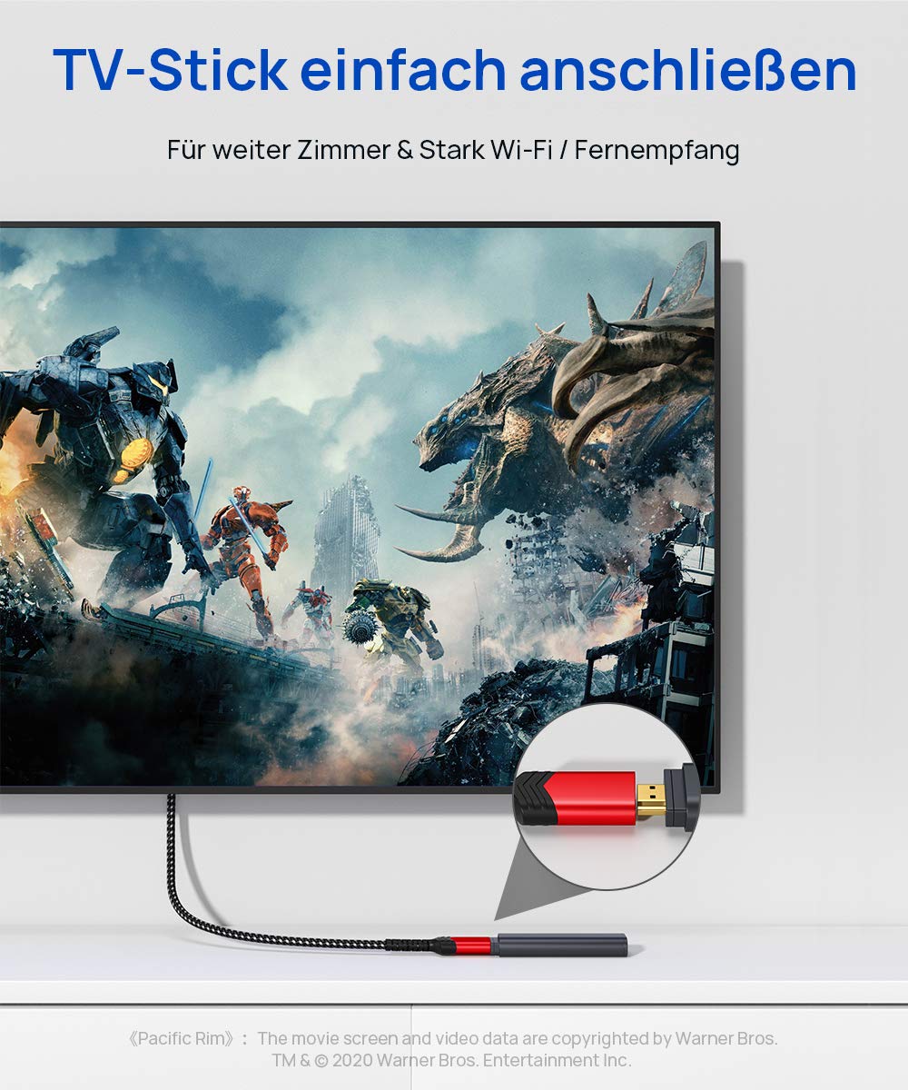 JSAUX HDMI Extension Cable 1M 4K@60Hz 2K@144Hz HDMI 2.0 Extension Male to Female Highspeed Ethernet 18Gbps UHD ARC HDR HDCP